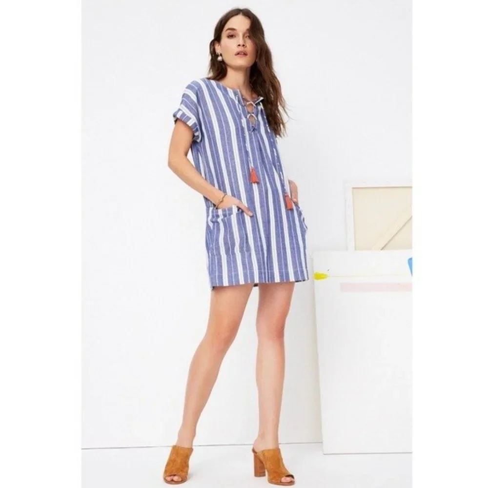 Tularosa X Revolve Warren Tunic Dress in Indigo Stripe Size Small EUC - Picture 5 of 13